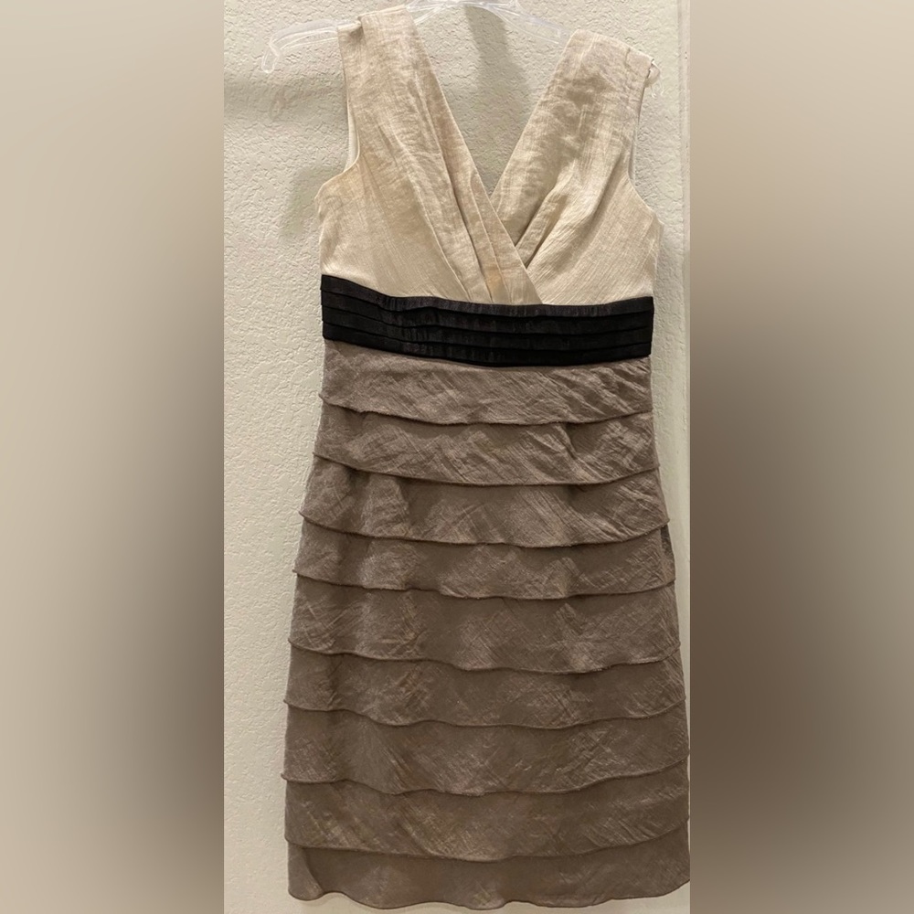 Beautiful sleeveless cocktail dress; wedding guest dress